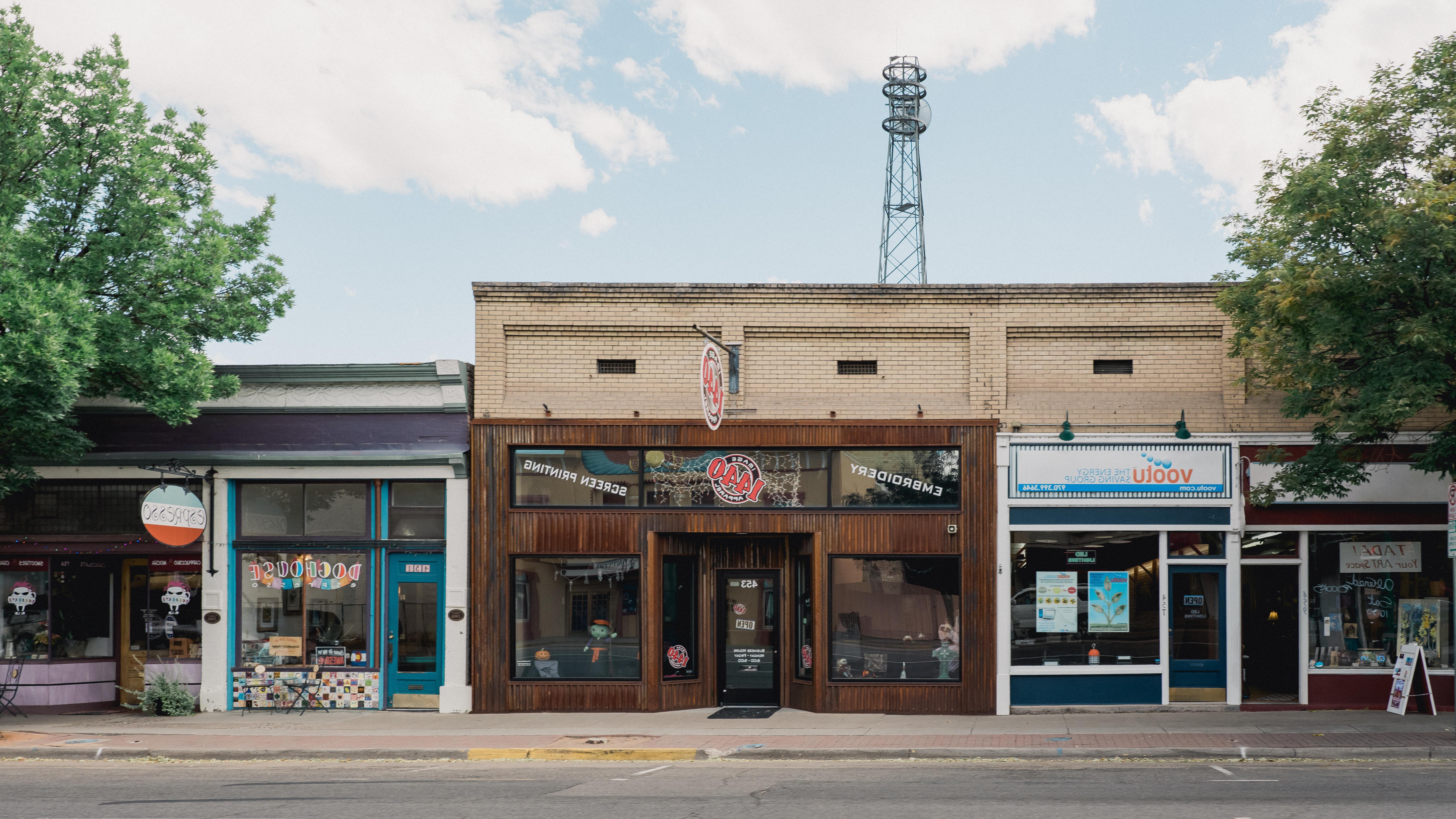 A series of storefronts in Delta County, Colorado